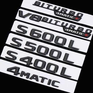 北京S400车标四驱改装亚黑色S500尾标后字标志贴s600装饰侧标