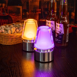 清吧简约桌灯创意水晶亚克力桌灯卧室餐厅酒吧户外充电氛围小台灯