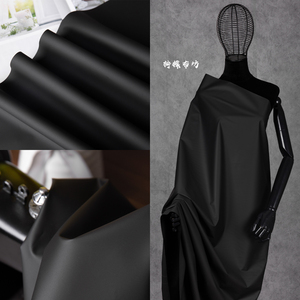 黑色 不透明哑光tpu面料遮光超黑防水功能性布料设计师手工创意布