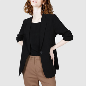 五分袖黑色休闲西装外套女2023夏季新款设计感小众高级感休闲西服