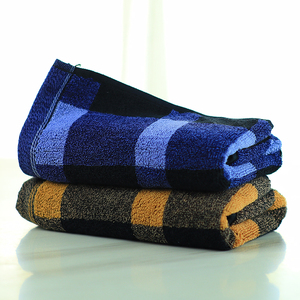 金号毛巾G1361 纯棉加厚加长深色方格舒适面巾 企业福利礼品毛巾
