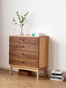 北欧日式简约实木白橡木斗柜卧室收纳置物柜客厅抽屉樱桃木边柜