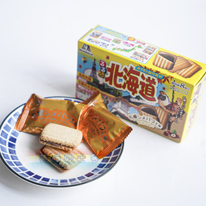 日本进口 森永焦糖味札幌北海道巧克力夹心饼干92.8g*8p 临期清仓