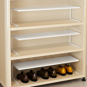 鞋柜分层伸缩隔板简易鞋子收纳架柜内隔层分割置物架省空间分隔板