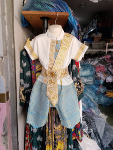 西双版纳夏季傣族男童套装泰式葫芦丝表演泼水节民族服饰旅游六一