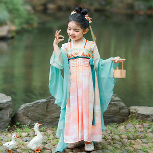 中国风女童汉服超仙公主裙儿童中式复古唐装秋季小女孩汉元素童装