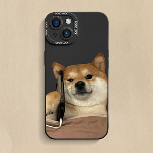 趣味打电话柴犬适用于苹果14pro手机壳iPhone13promax个性15mini套11可爱7/8plus搞怪x高级感xsmax官方se创意