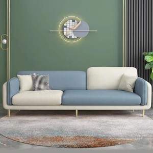 北欧轻奢网红大小户型客厅现代简约奶油系风格可移动直排布艺沙发