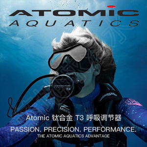 Atomic T3 B2备用二级头 气压表 钛合金深潜潜水呼吸调节器套装