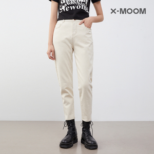 【商场同款】X--MOOM秋季新款细线裤设计感撞色辑线牛仔裤