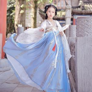 正品原创汉服女中国风整套古装古风女装齐腰白菜全套夏季飘逸仙气