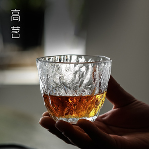 玻璃杯家用日式威士忌酒杯锤纹茶杯日本耐热创意杯子耐高温喝水杯