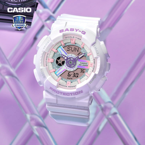 casio卡西欧手表女款BABYG北极光运动防水学生青少年电子表BA110