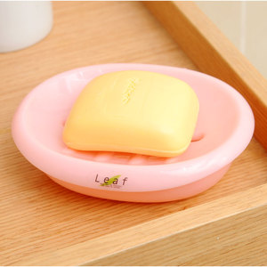 日本进口香皂盒卫浴收纳肥皂盒可沥水无盖便捷式皂架家用圆形皂托
