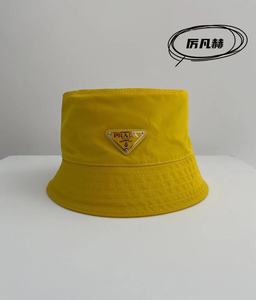 【厉凡赫现货】Prada/普拉达 20FW 黄色 三角徽章 尼龙渔夫帽