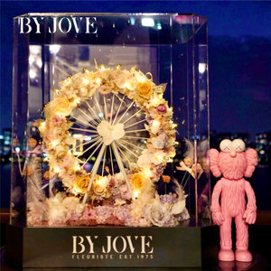 BYJOVE【与天空的约定】永生花浪漫摩天轮定制款 情人节表白礼物