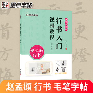 墨点赵孟俯字帖行书入门视频教程毛笔字帖初学者学生成人毛笔练字帖行书基础教程附视频教学行书毛笔书法字帖笔画单字临摹原碑临本