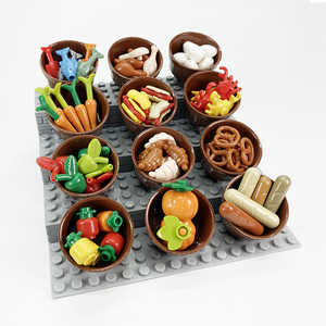 兼容乐高小颗粒积木食物水果面包配件MOC场景DIY创意益智拼装玩具