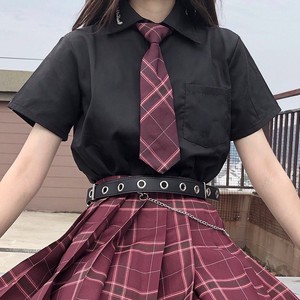 jk制服基础款黑色短袖衬衫女学院风夏季原创上衣学生校服衬衫套装