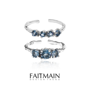 FAITMAIN冰川/小众设计s925纯银戒指女镶钻ins冷淡风个性百搭指环