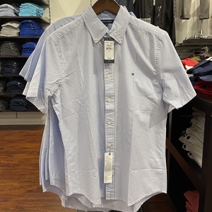 代购正品Tommy汤米短袖衬衫男装商务休闲透气纯色男士衬衣夏季款
