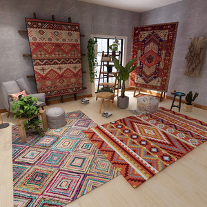 民族风波西米亚地毯摩洛哥土耳其复古地垫客厅房间卧室床边毯定制
