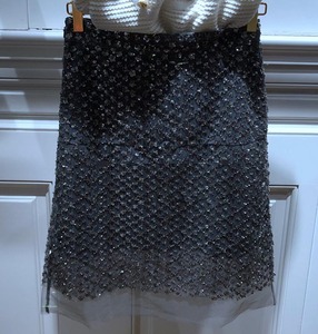 曼娅奴商场同款超值2021春款银灰亮片网纱半身裙半裙ML12EA080