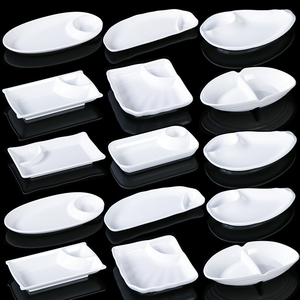 密胺白色餐具塑料碟子商用小盘子小菜碟ktv酒吧小吃碟瓜子薯条盘