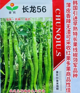 超长线椒种子长龙56韩国引进特长果薄皮香辣无渣早熟高产抗病春秋