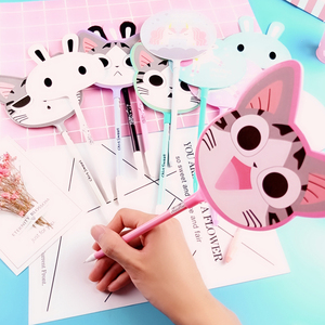 夏天热销扇子笔定制logo韩国卡通可爱订做小礼品笔宣传广告笔包邮
