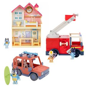 美国迪士尼代购 Bluey布鲁伊 房子 消防车 家庭车过家家玩具