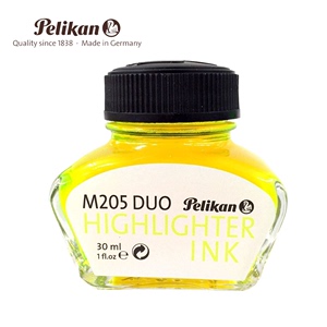 包邮Pelikan德国百利金M205DUO钢笔墨水非碳素荧光墨水黄/绿墨水