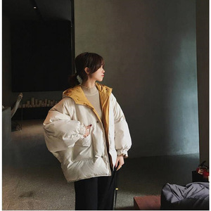 设计感两面穿外套女2021冬韩版宽松休闲炸街夹克棉服学生面包服厚
