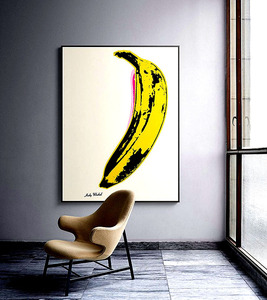 黄香蕉Andy Warhol 安迪沃霍尔客厅卧室装饰画波普艺术挂画电箱画