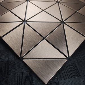 三角形米字格金属不锈钢铝塑板现代简约马赛克墙贴自粘背景墙瓷砖
