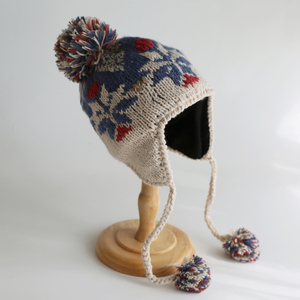 全手工新款加绒球球加绒护耳帽子 女秋冬保暖韩版可爱针织毛线帽