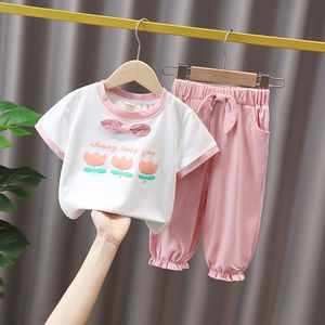 巴拉巴柆女童套装夏季洋气2024年新款时髦韩版女宝宝夏款儿童装运