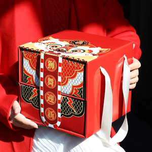 新年礼盒包装盒定制坚果礼品盒高档过年饼干国潮2024春节大空盒子