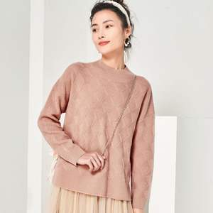 维多拉斯冬季新款100%山羊绒针织毛衣女士半高领纯色简约羊绒衫