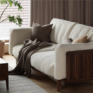 北欧全实木布艺沙发现代简约家用客厅黑胡桃木轻奢沙发可拆洗家具
