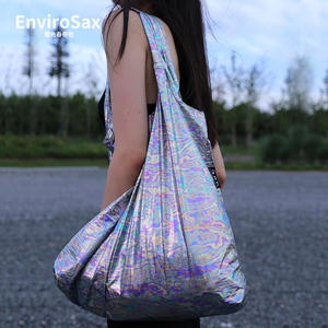 Envirosax樱色春卷包 银色压花大号单肩包星河系列时尚环保购物袋