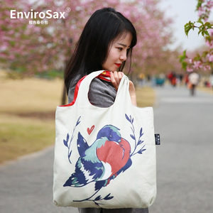 【孤品】拍一少一  EnviroSax双面两用棉麻袋 文艺范单肩包环保袋