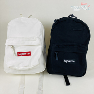 现货Supreme 20FW Canvas Backpack Box logo 帆布双肩包书包