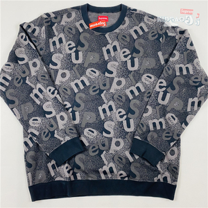 现货 Supreme 19FW Scatter Text Crewneck 花色弹幕Logo套头卫衣