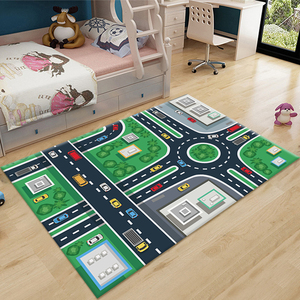 益智儿童爬行地毯城市交通跑道地图游戏玩具毯马路轨道停车场地垫