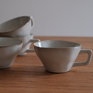 他山集.日式不规则形手捏陶瓷咖啡杯 复古做旧风文艺光面早餐杯