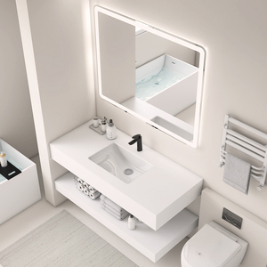 小户型大理石台面浴室柜组合卫生间洗手盆洗脸盆壁挂式洗漱池简易