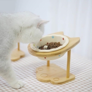 猫碗增高架防打翻水碗保护颈椎增高架小型犬宠物碗餐桌架固定食盘