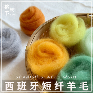 羊毛毡戳戳乐西班牙短纤羊毛 手工diy进口优质柔顺羊毛毡仿真宠物