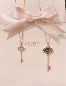 韩国专柜正品LLOYD 14K金 新款 钥匙 锁匙 锆石 项链 锁骨链 大气